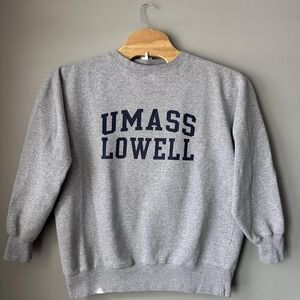 UMass Lowell Sweatshirt Mens XL Gray NCAA College Crewneck‎ Fleece Yikes!